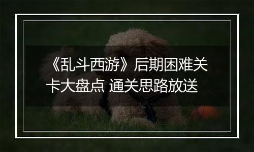 《乱斗西游》后期困难关卡大盘点 通关思路放送