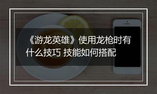 《游龙英雄》使用龙枪时有什么技巧 技能如何搭配