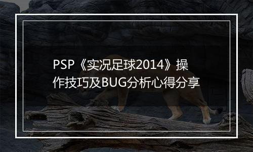 PSP《实况足球2014》操作技巧及BUG分析心得分享