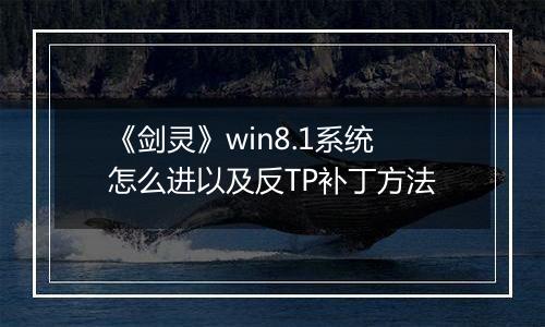 《剑灵》win8.1系统怎么进以及反TP补丁方法
