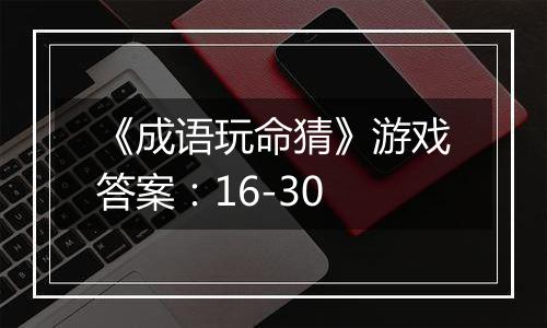 《成语玩命猜》游戏答案：16-30
