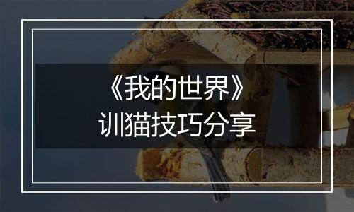 《我的世界》训猫技巧分享