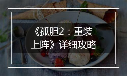 《孤胆2：重装上阵》详细攻略