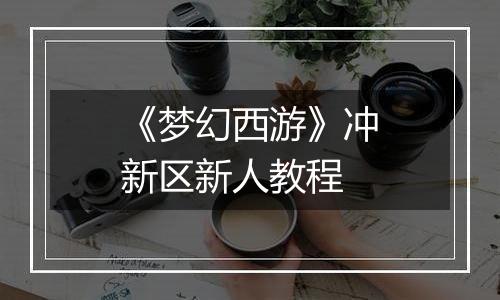 《梦幻西游》冲新区新人教程