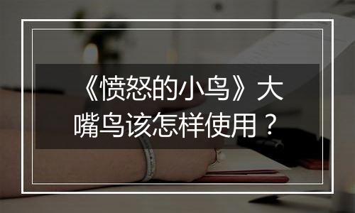《愤怒的小鸟》大嘴鸟该怎样使用？