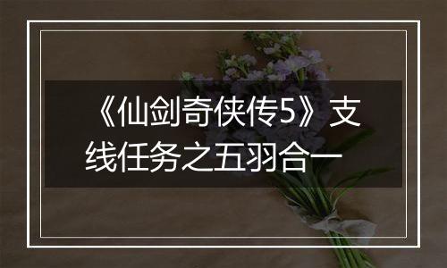 《仙剑奇侠传5》支线任务之五羽合一