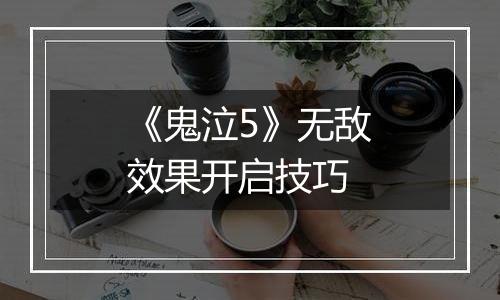 《鬼泣5》无敌效果开启技巧