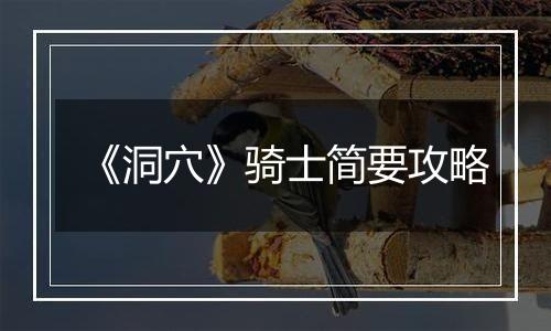 《洞穴》骑士简要攻略