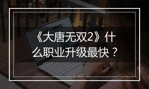 《大唐无双2》什么职业升级最快？