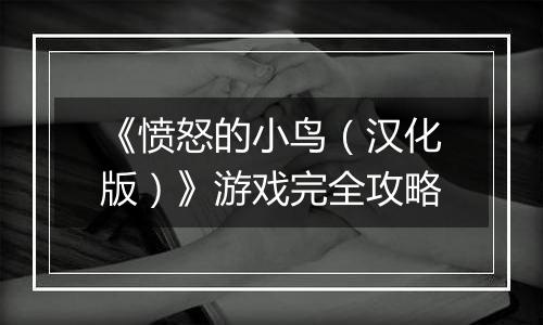 《愤怒的小鸟（汉化版）》游戏完全攻略
