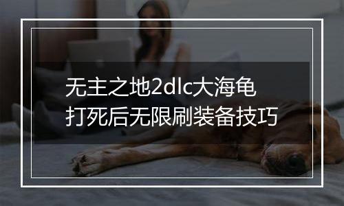 无主之地2dlc大海龟打死后无限刷装备技巧