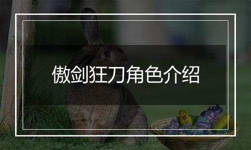 傲剑狂刀角色介绍