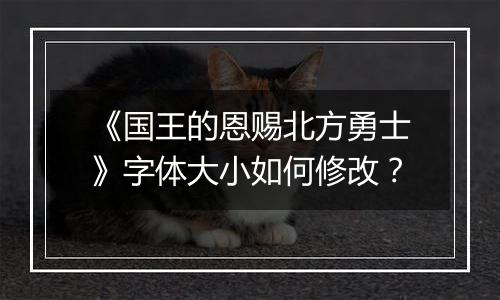 《国王的恩赐北方勇士》字体大小如何修改？