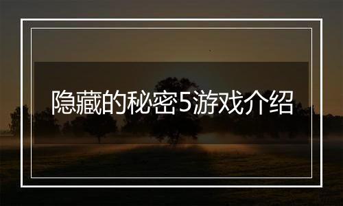 隐藏的秘密5游戏介绍