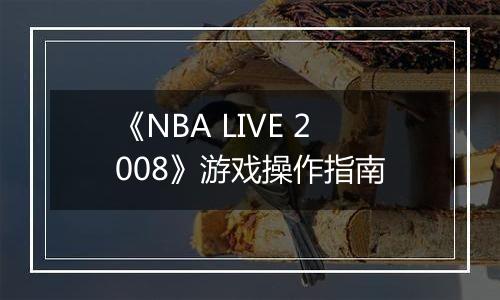 《NBA LIVE 2008》游戏操作指南