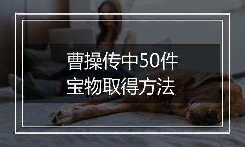 曹操传中50件宝物取得方法