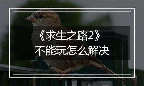 《求生之路2》不能玩怎么解决