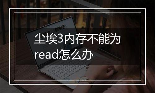 尘埃3内存不能为read怎么办