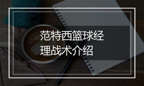 范特西篮球经理战术介绍