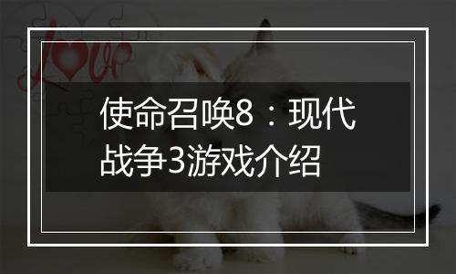 使命召唤8：现代战争3游戏介绍