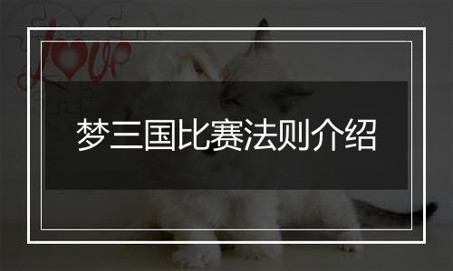 梦三国比赛法则介绍