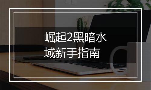 崛起2黑暗水域新手指南