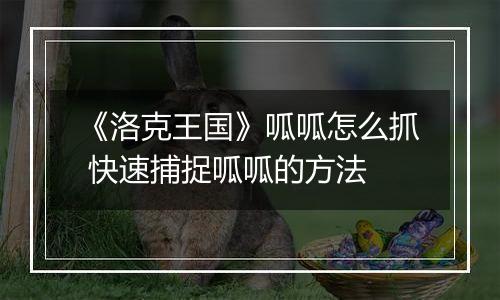 《洛克王国》呱呱怎么抓 快速捕捉呱呱的方法
