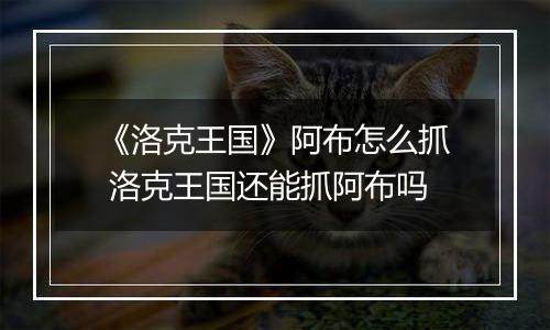 《洛克王国》阿布怎么抓 洛克王国还能抓阿布吗