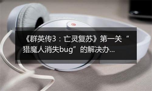 《群英传3：亡灵复苏》第一关“猎魔人消失bug”的解决办法