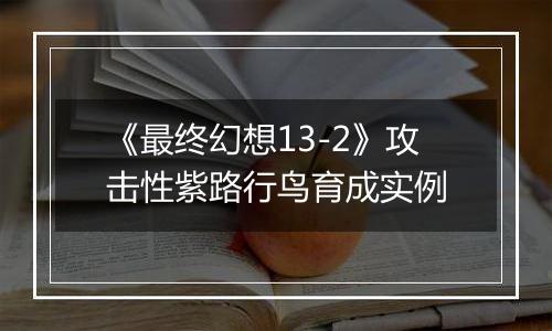《最终幻想13-2》攻击性紫路行鸟育成实例
