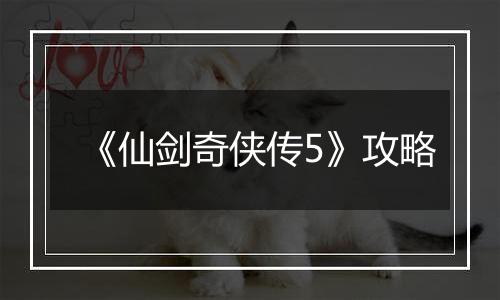 《仙剑奇侠传5》攻略