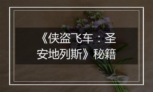 《侠盗飞车：圣安地列斯》秘籍