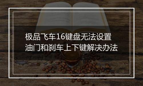 极品飞车16键盘无法设置油门和刹车上下键解决办法