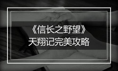 《信长之野望》天翔记完美攻略