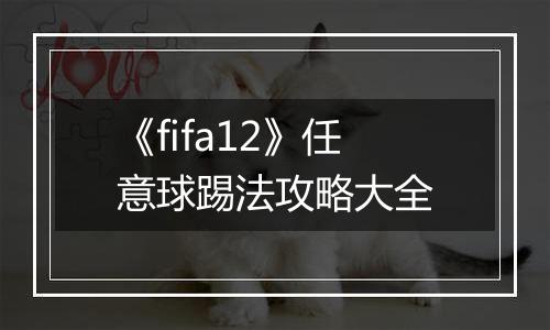 《fifa12》任意球踢法攻略大全