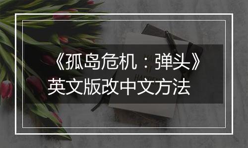 《孤岛危机：弹头》英文版改中文方法