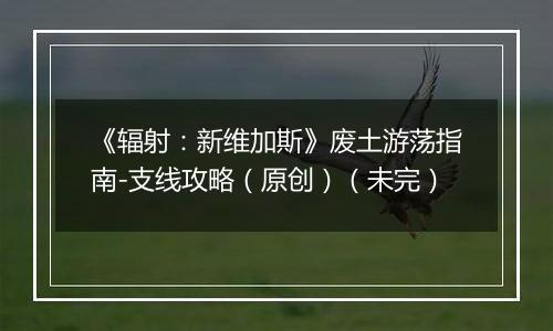 《辐射：新维加斯》废土游荡指南-支线攻略（原创）（未完）