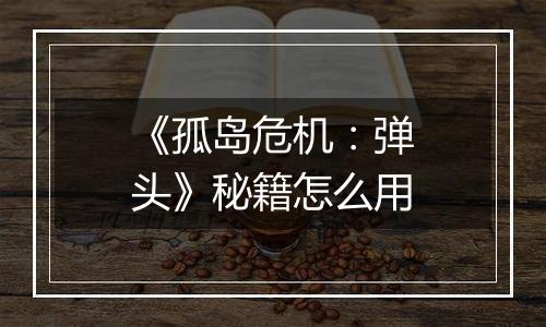 《孤岛危机：弹头》秘籍怎么用