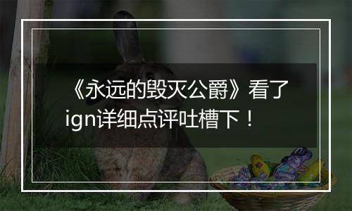 《永远的毁灭公爵》看了ign详细点评吐槽下！