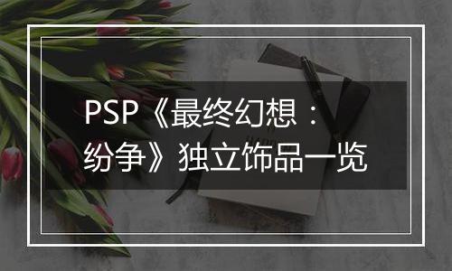 PSP《最终幻想：纷争》独立饰品一览