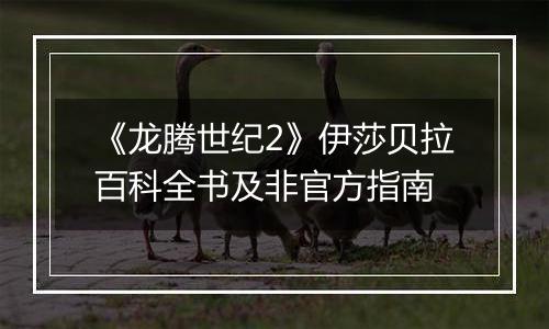 《龙腾世纪2》伊莎贝拉百科全书及非官方指南