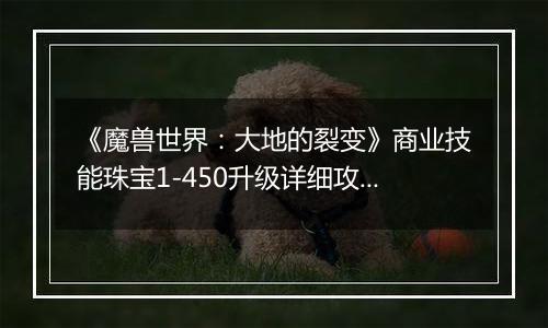 《魔兽世界：大地的裂变》商业技能珠宝1-450升级详细攻略