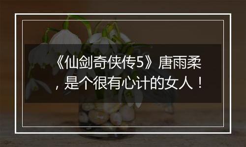 《仙剑奇侠传5》唐雨柔，是个很有心计的女人！