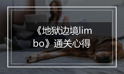 《地狱边境limbo》通关心得