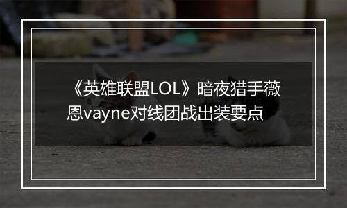 《英雄联盟LOL》暗夜猎手薇恩vayne对线团战出装要点