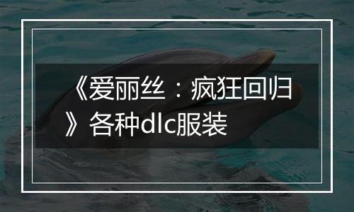 《爱丽丝：疯狂回归》各种dlc服装