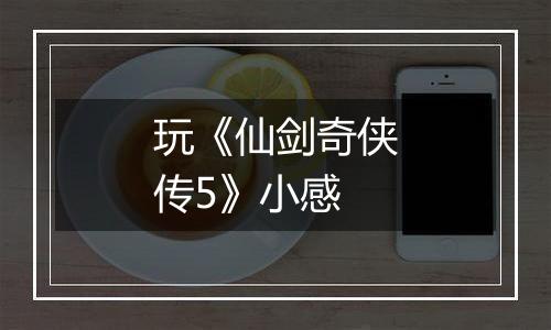 玩《仙剑奇侠传5》小感