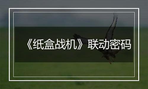 《纸盒战机》联动密码
