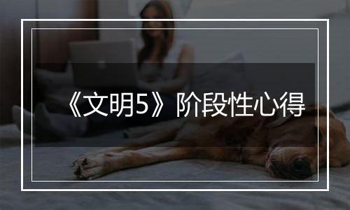 《文明5》阶段性心得