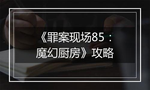 《罪案现场85：魔幻厨房》攻略